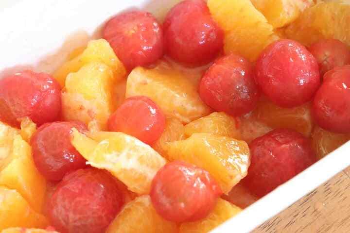 「ミニトマトとオレンジのマリネ」レシピ！湯むきミニトマトがトロトロ＆ジューシー