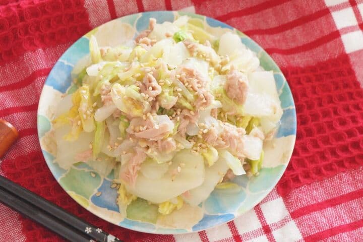 「白菜とツナのナムル」レンジで簡単レシピ！