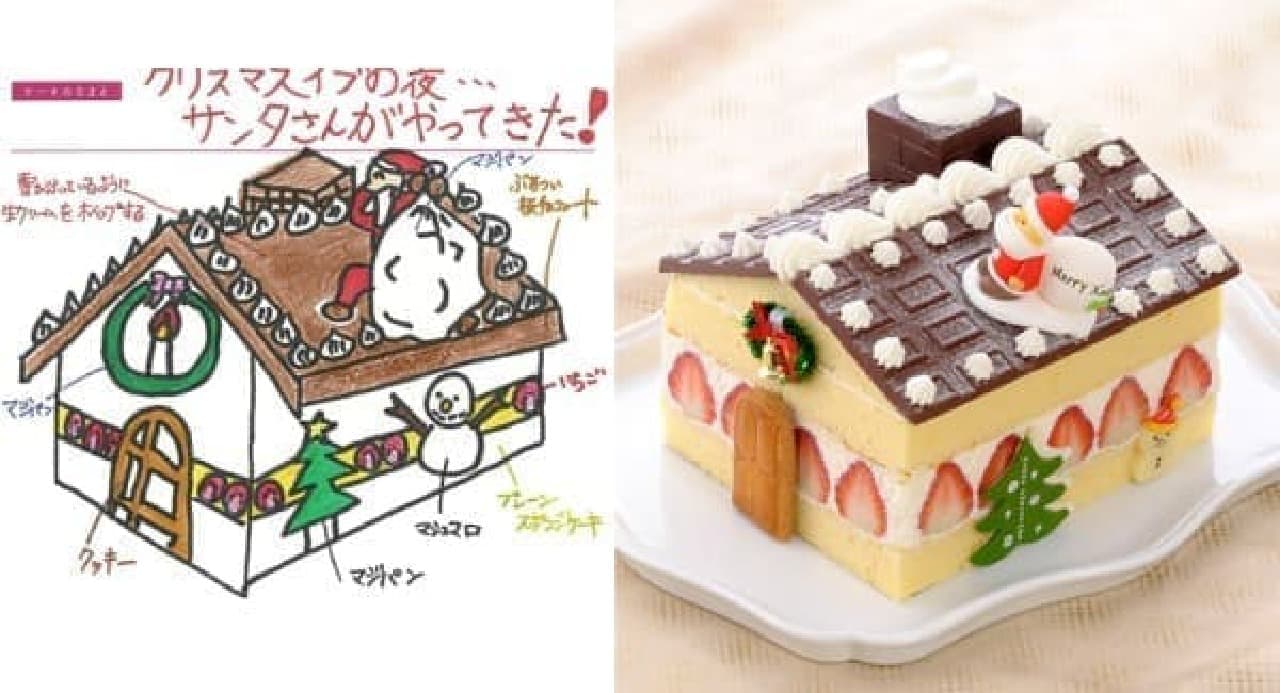 The left side of the photo is a cake designed by Kotaro (Source: Ginza Cozy Corner Official Website)