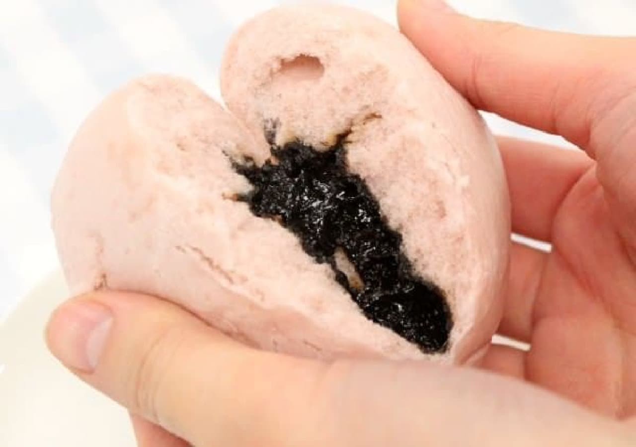 Melting chocolate melts from the pink "heart"