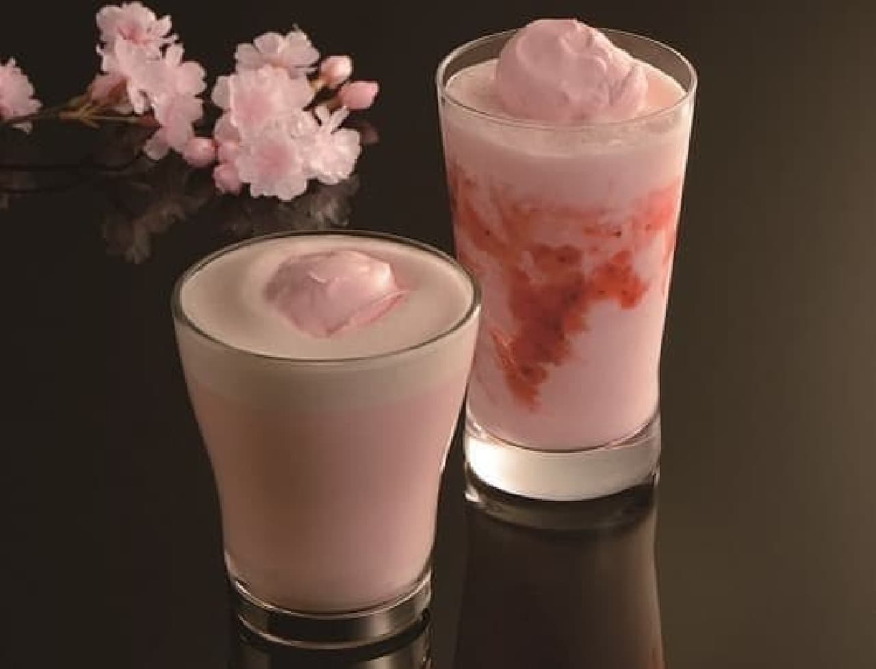 Sakura latte (left) and sol beige Sakura & berry (right)