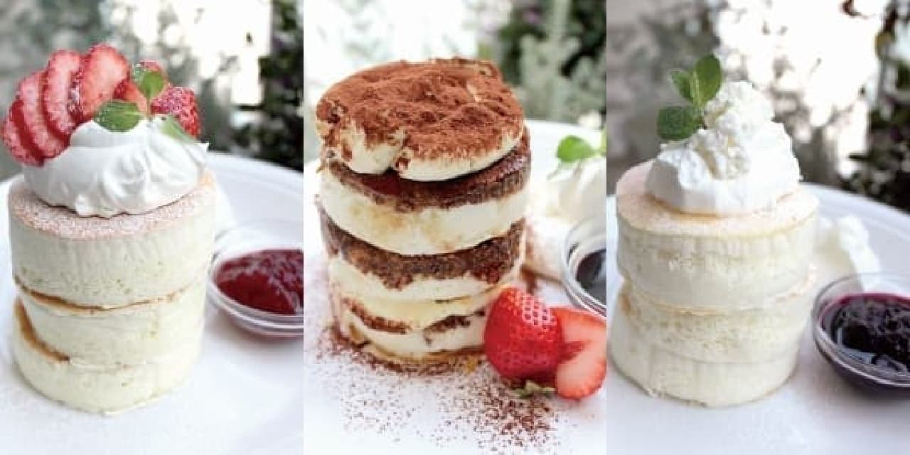 From the left, domestic fruits, tiramisu, blueberries (contents of domestic fruits vary depending on the season)