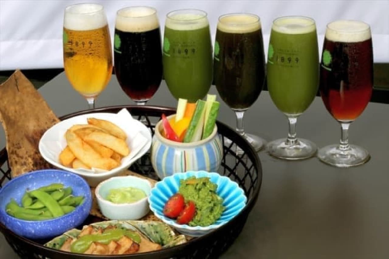 Cheers with matcha beer and tea dishes!