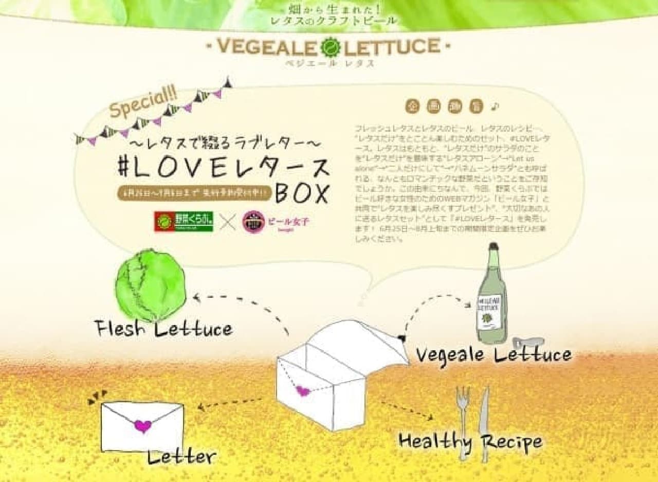 "#LOVE Letters BOX" which is a set of lettuce beer and lettuce
