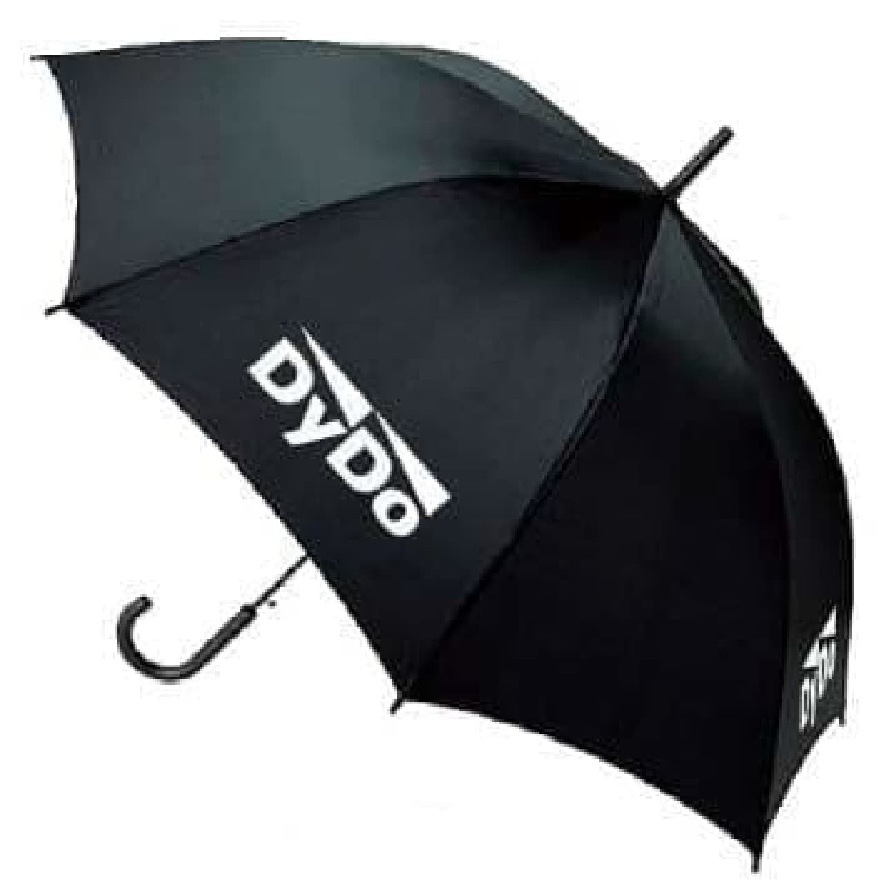真っ黒な傘に白いロゴ。シンプルだけどインパクトがあります