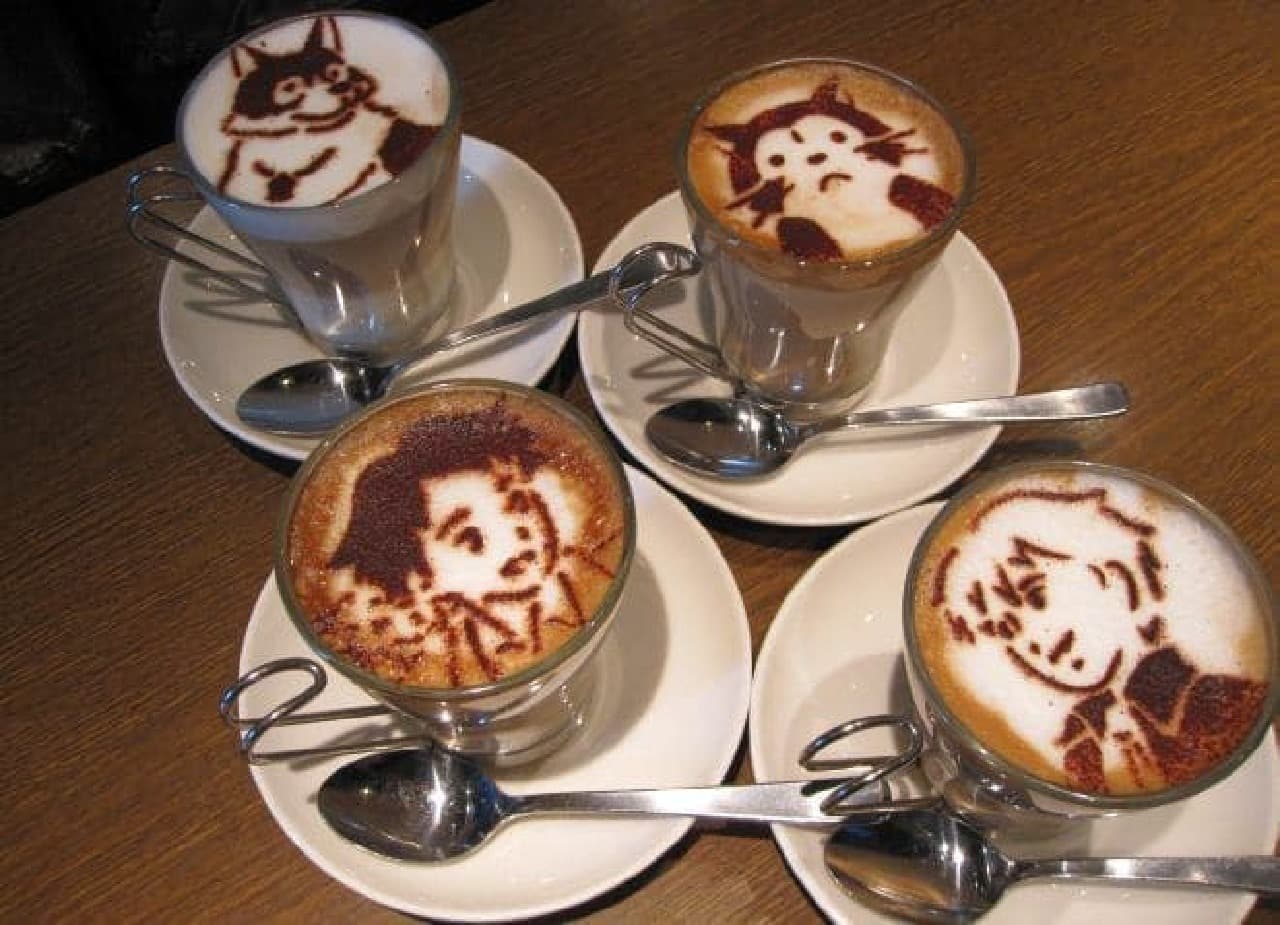 Latte art of famous characters