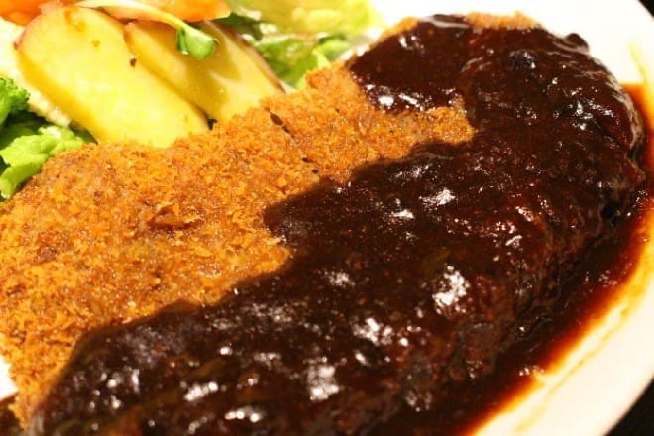 The meat is cooked well to match the demiglace.