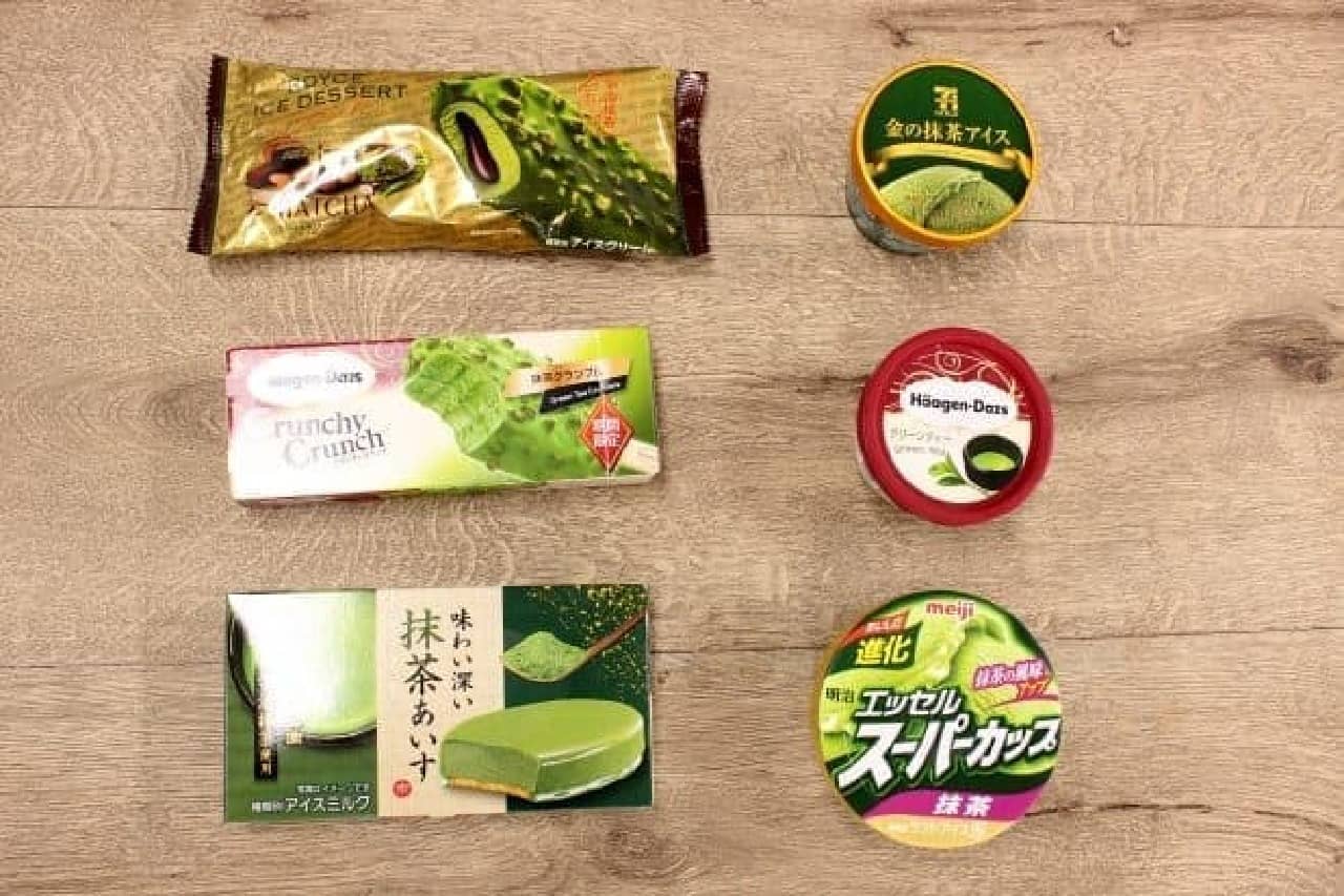 6 matcha ice creams purchased at a convenience store