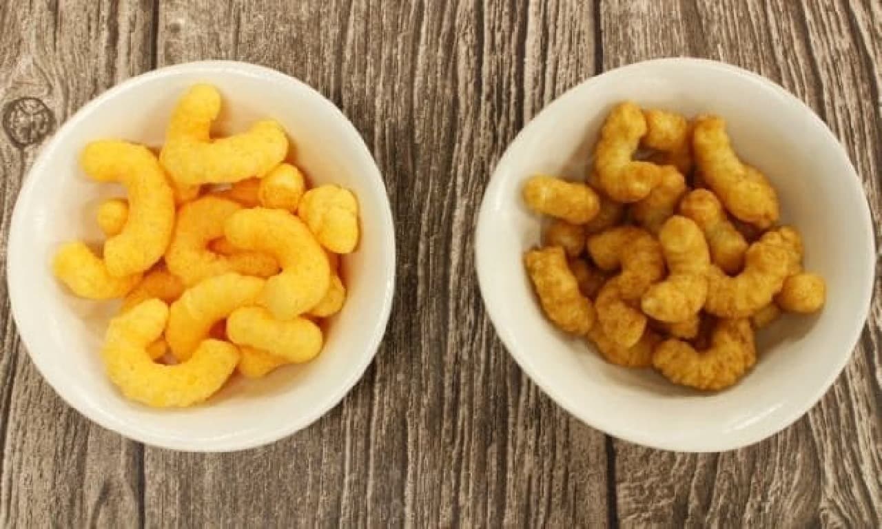 Back caramel corn on the left, caramel corn on the right