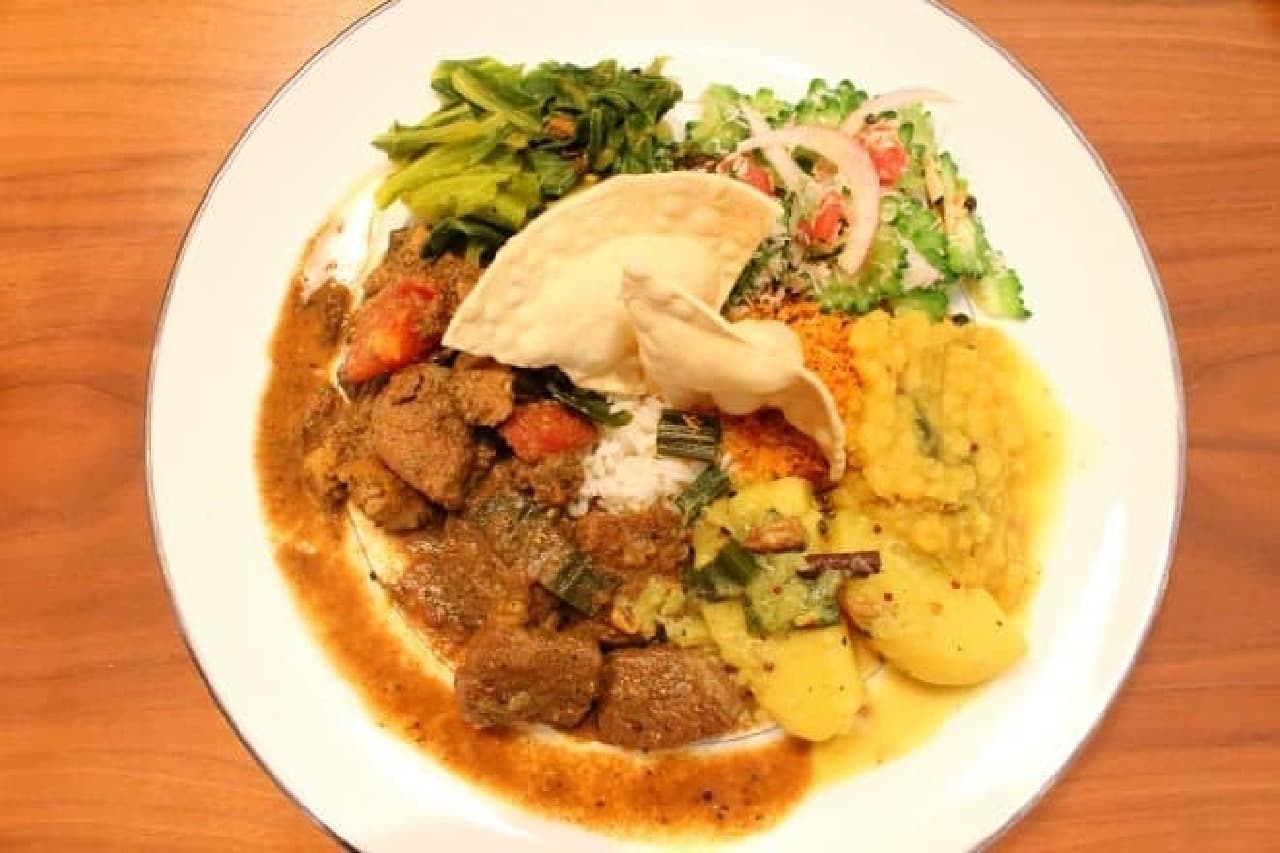 Sri Lankan curry made by a tea shop for an event