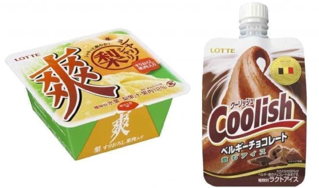 Lotte Ice "Sour Pear (with grated pulp)" "Coolish Belgian Chocolate"