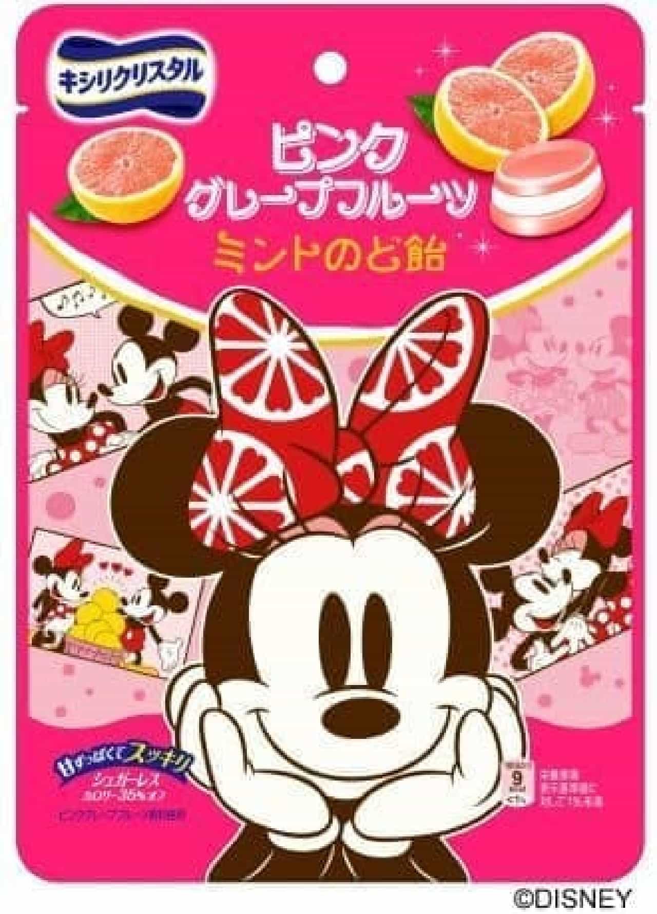 ミニーデザインの「キシリクリスタル ピンクグレープフルーツミントのど飴」