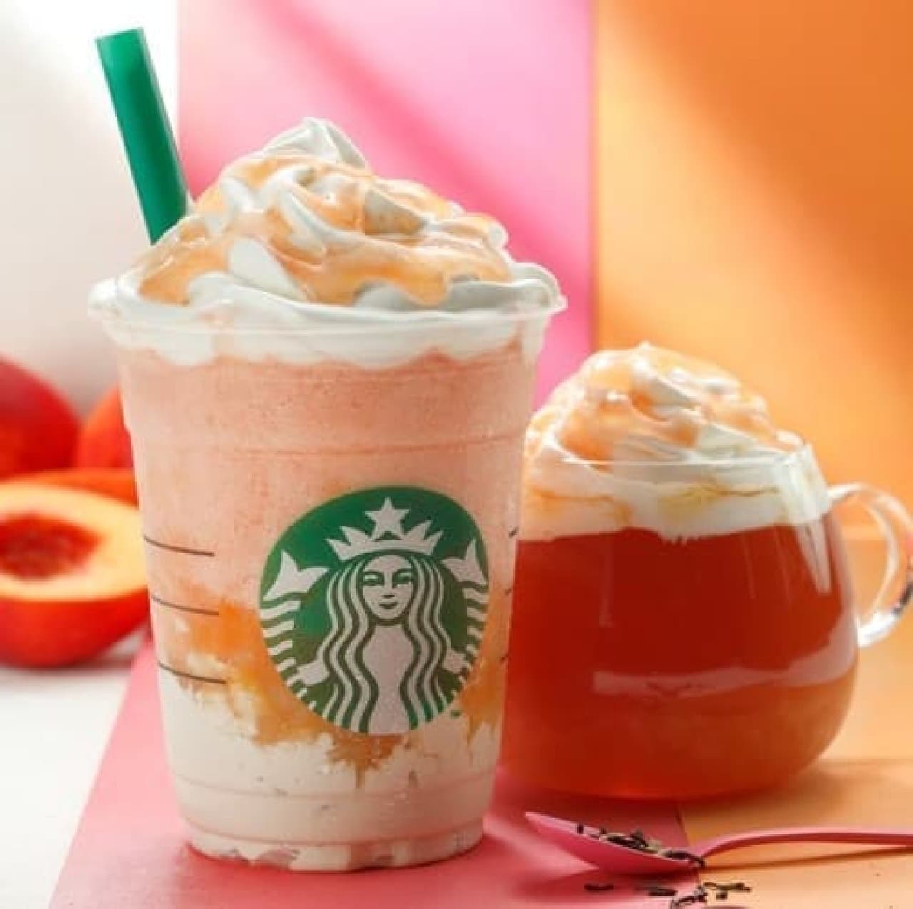 Starbucks "Nectarine Peach Cream Frappuccino with Tea Bavarian"