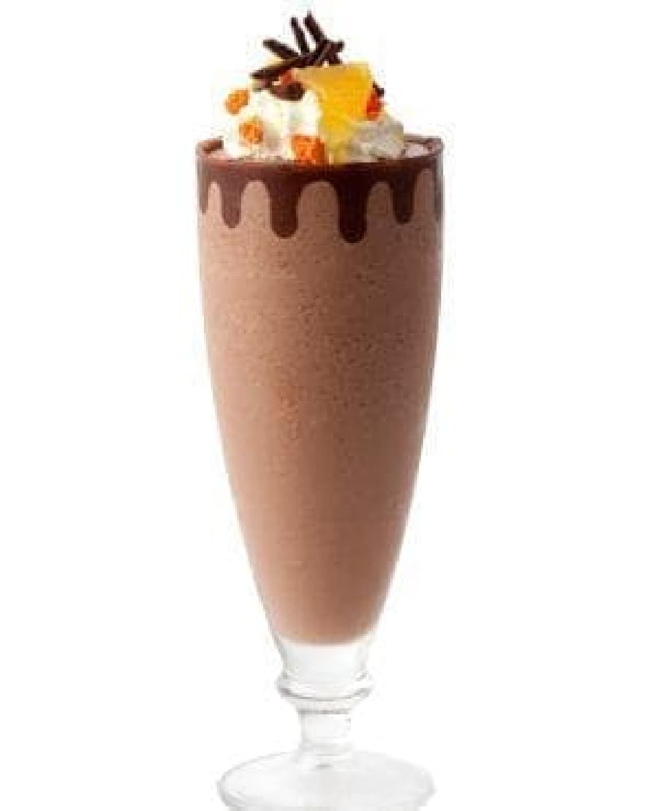 リンツショコラカフェ「リンツ ダークチョコレートオレンジアイスドリンク」グラス仕様