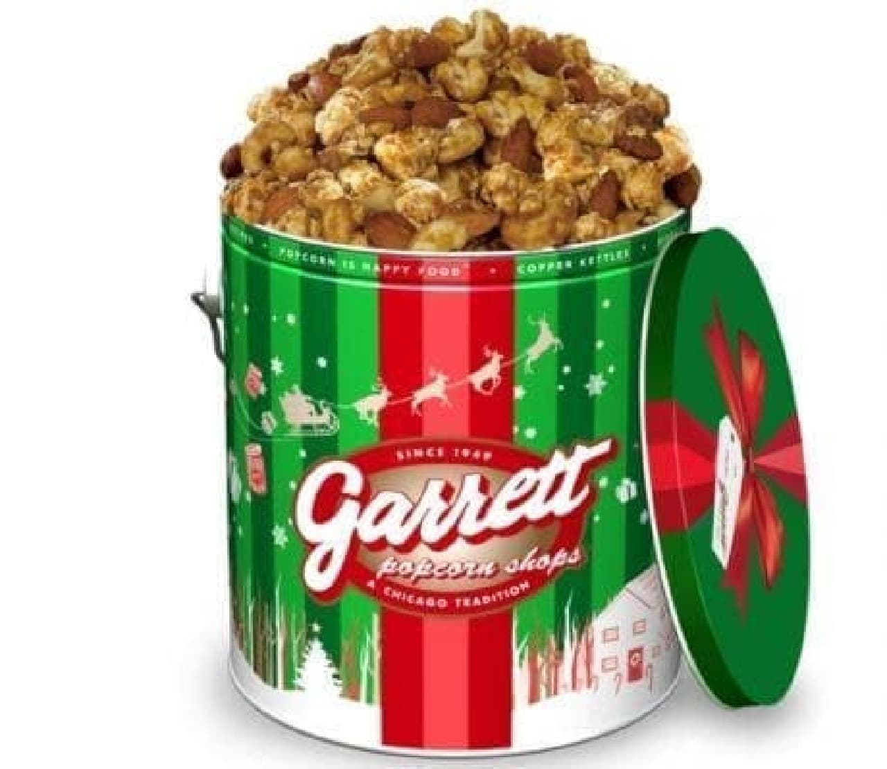 Garrett Popcorn Shops "2016 Holiday Can" and "Triple Nut Caramel Crisp"