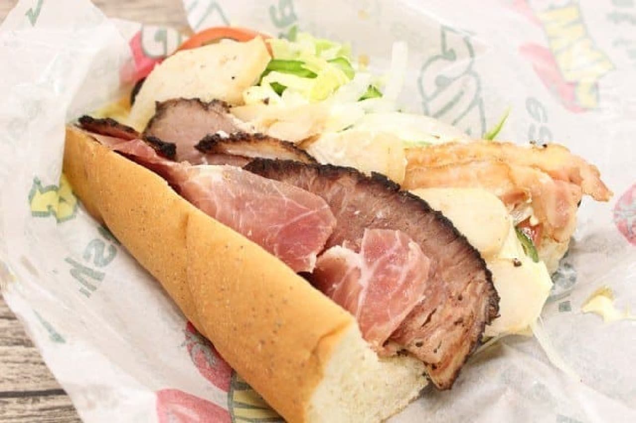 Subway luxury meat sandwich
