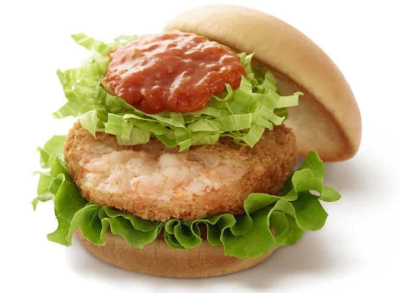 New "Rich Shrimp Katsu Burger with Crab Chili Sauce" at Mos.