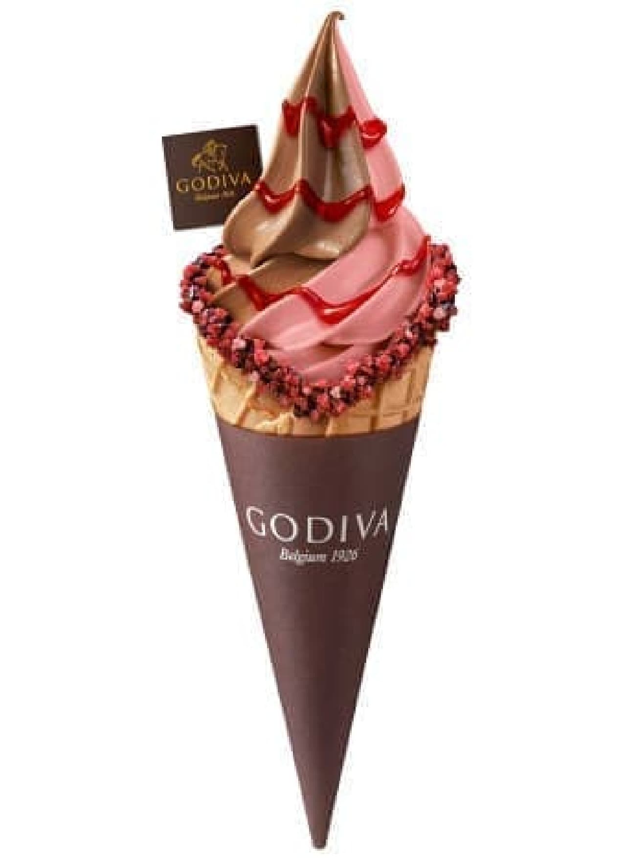 Godiva Soft Ice Cream Mixed Chocolate Strawberry