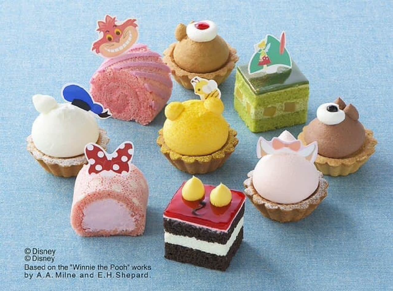 Assortment of petit cakes with Disney characters as a motif