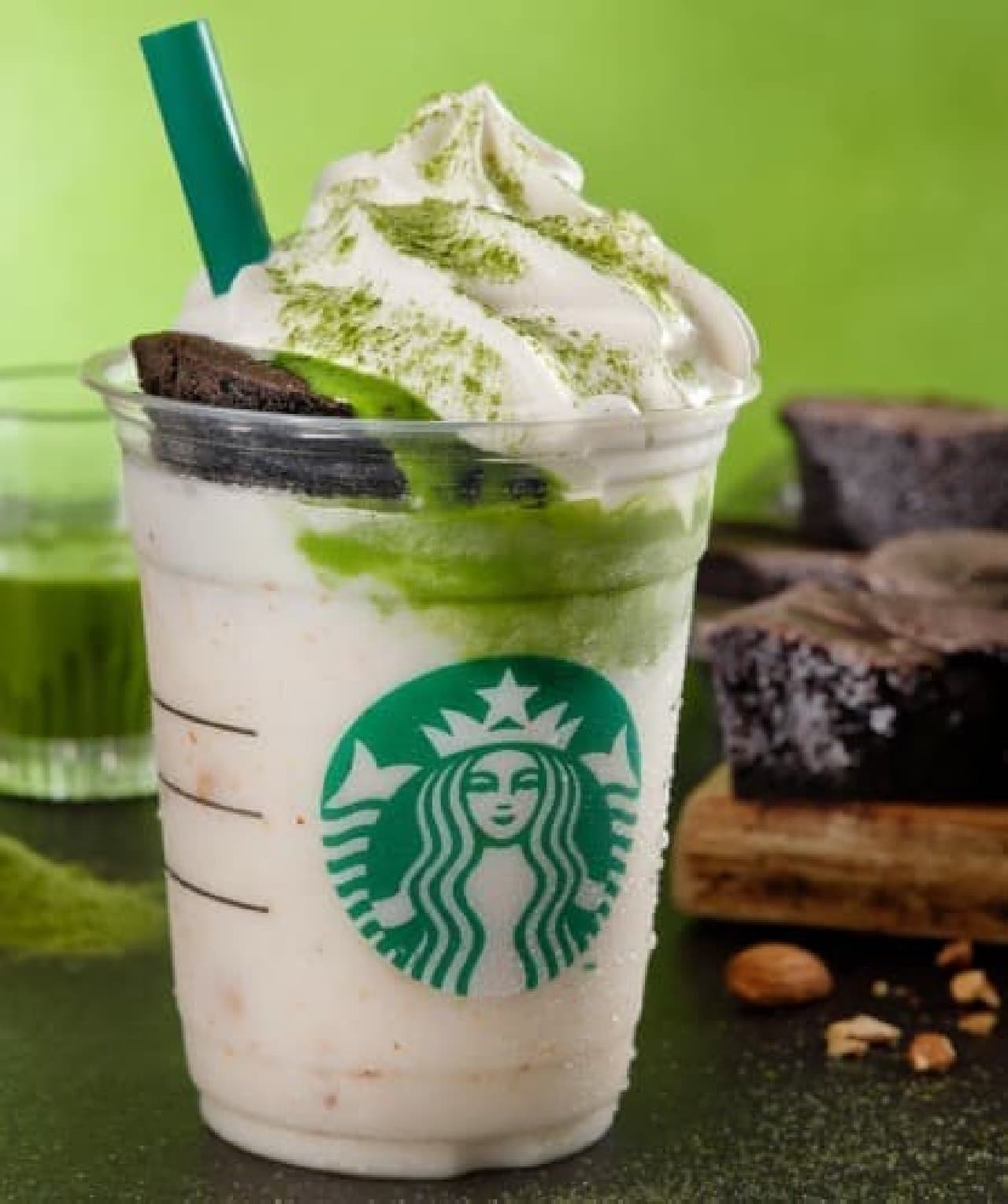 Starbucks Coffee "Chocolate Cake Top Frappuccino with Matcha Shot"