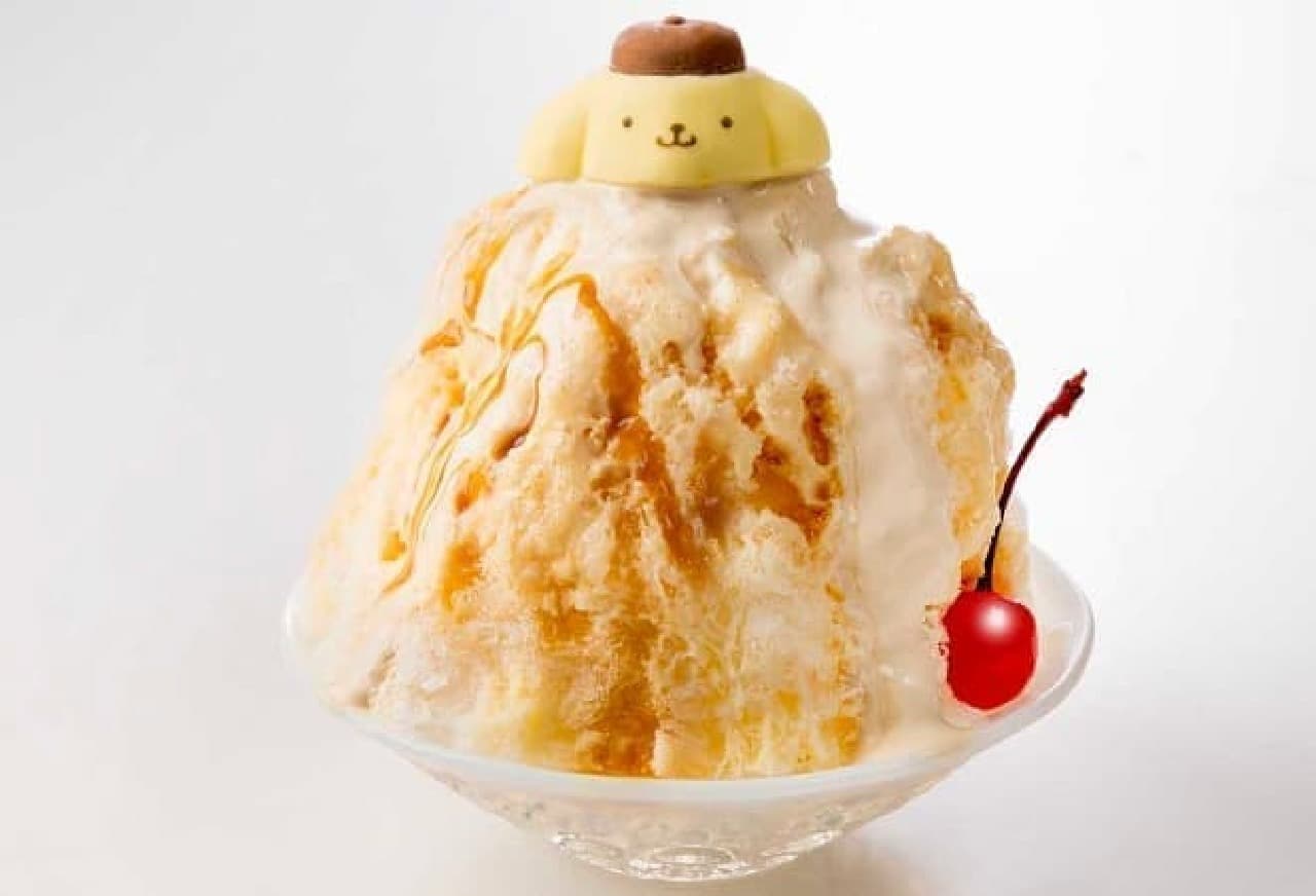 Pompompurin Cafe "Pudding Mountain Depurun ♪ Pudding Shaved Ice"