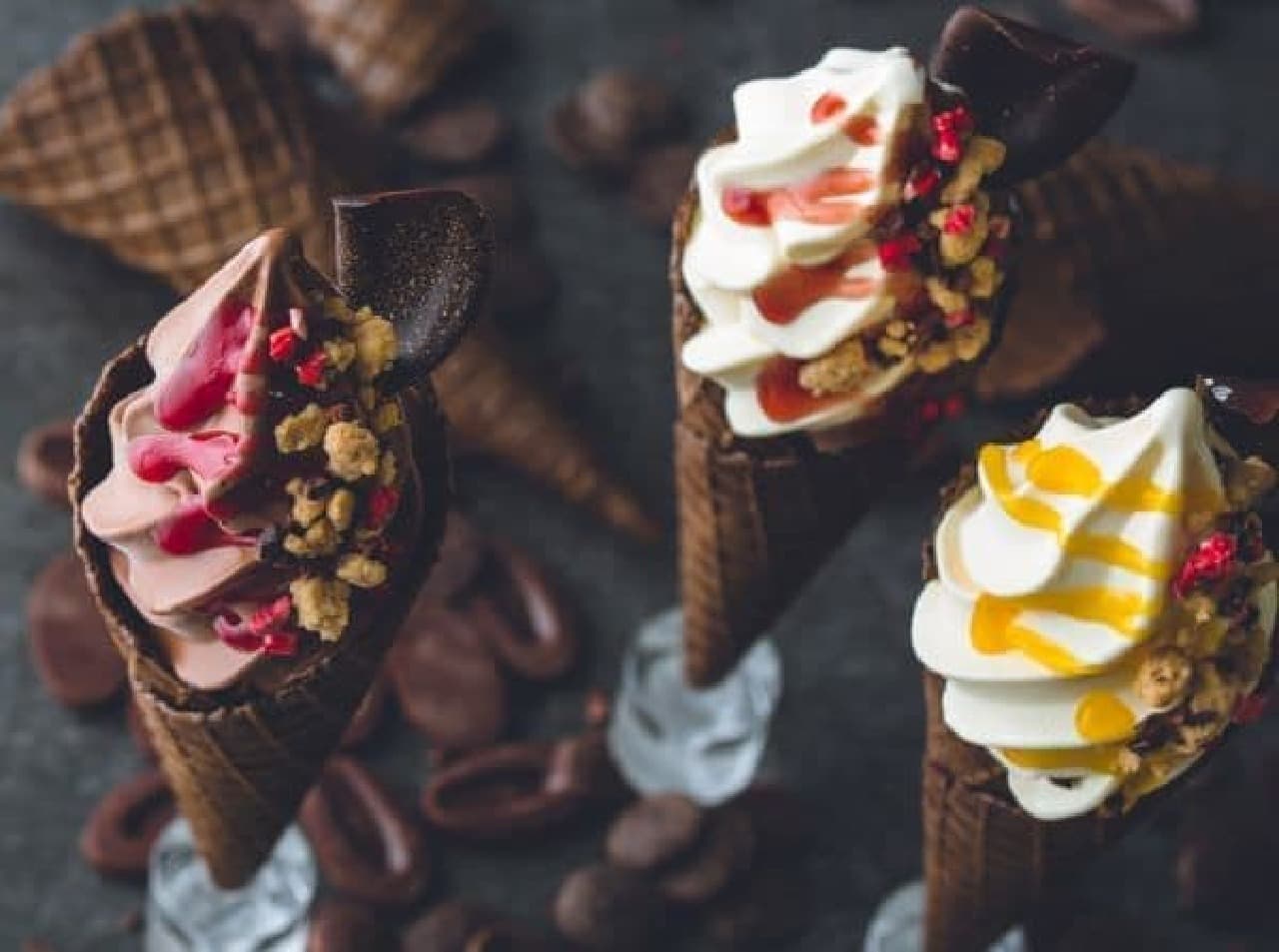 Chocolat and Lee "Decadance Du Chocolat" sells 3 types of soft serve ice cream