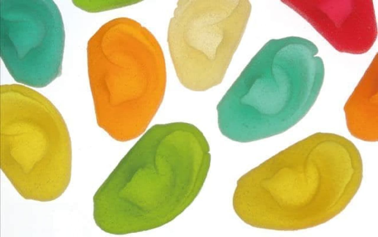 "Ear gummy" is a gummy that has the shape of a full-scale ear