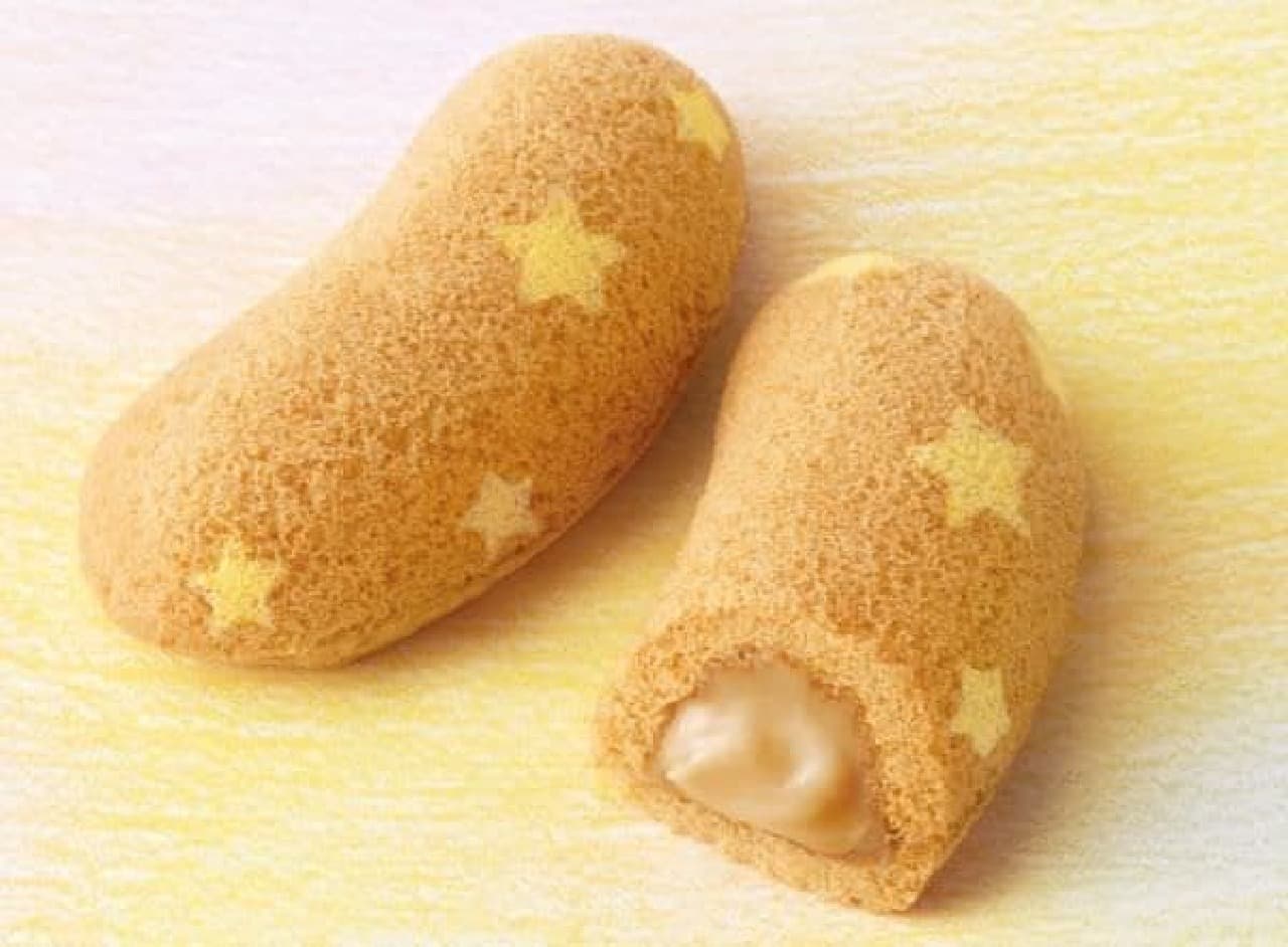 「東京ばな奈きら星 アーモンドミルク味」は、スポンジケーキでバナナアーモンドミルク味のクリームを包んだ商品