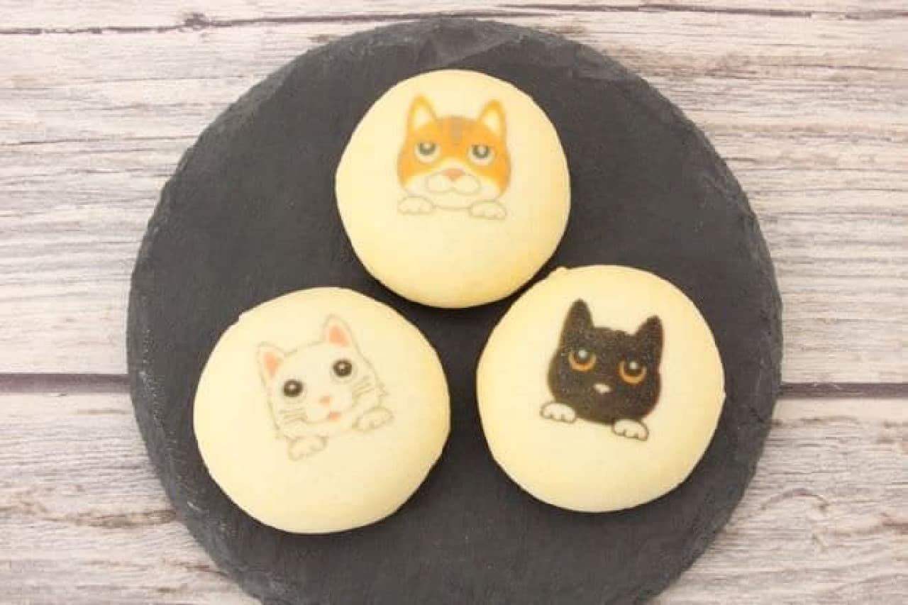 Tokyo Cookies (chocolate flavor) are chocolate-flavored cookies with an illustration of a cat printed on them.