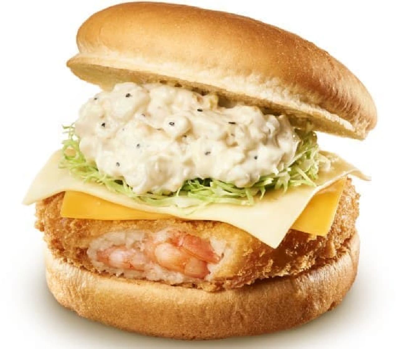 Lotteria "Mozzarella & Cheddar Shrimp Burger"