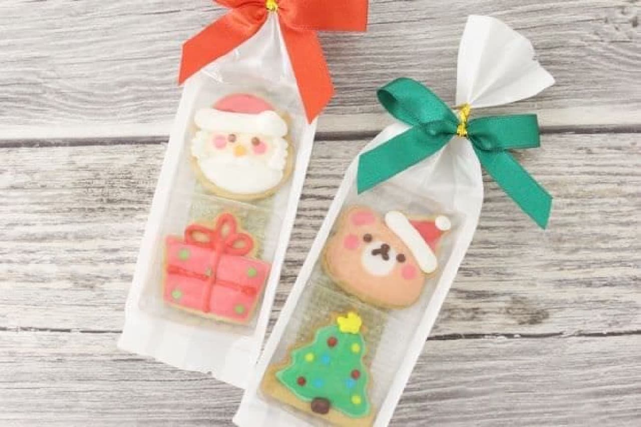 「クマサンタ＆ツリー」、「サンタ＆プレゼント」は、クリスマスモチーフのクッキーが2個組み合わされたもの