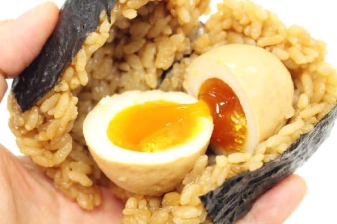 FamilyMart "whole half-boiled egg rice ball"