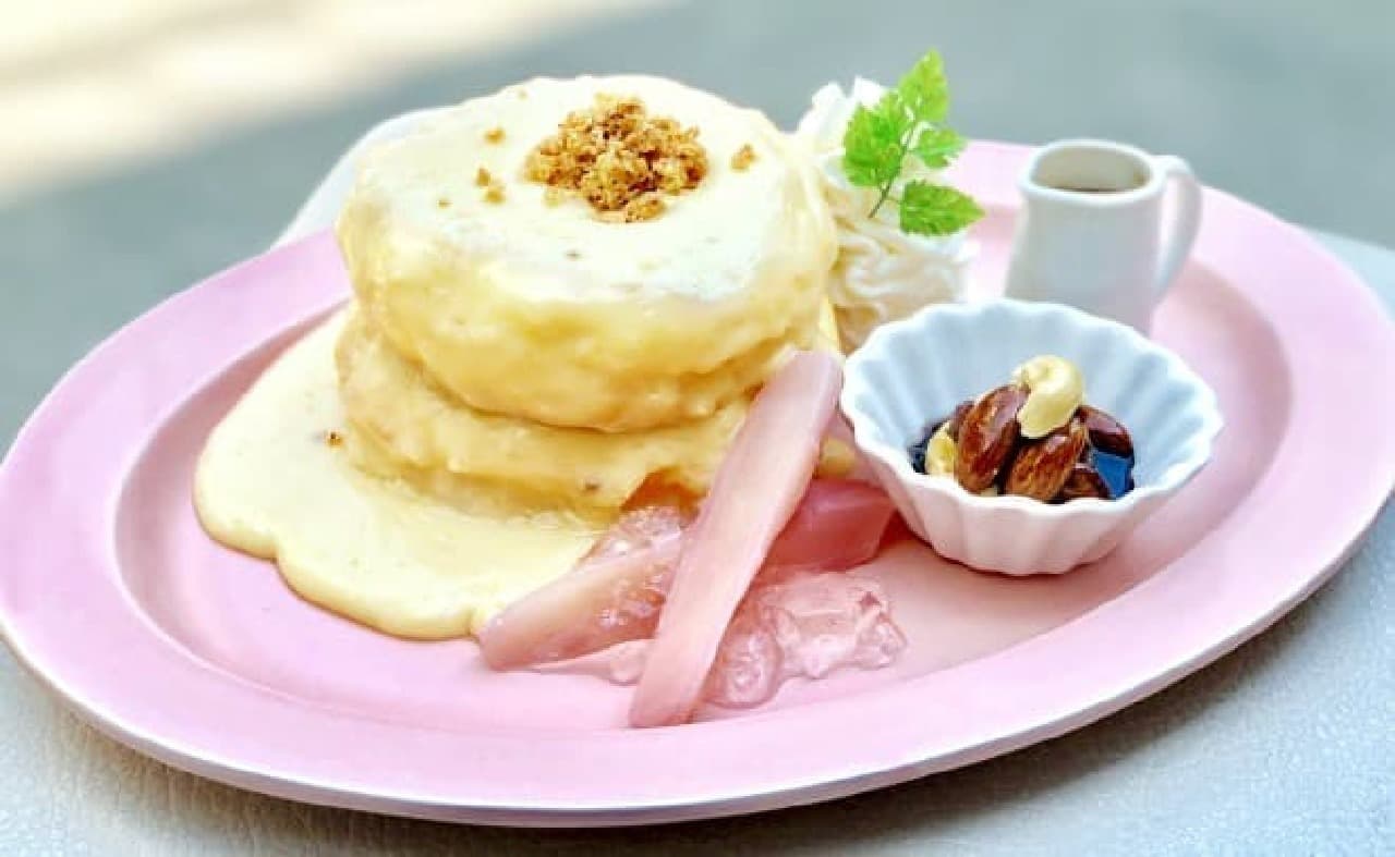 "Honey ginger pancake with tea sauce" using "Iwashita new ginger" for rainbow pancake
