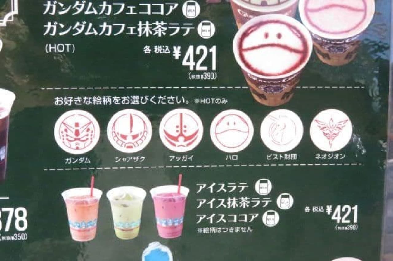Types of latte art for Gundam cafe latte