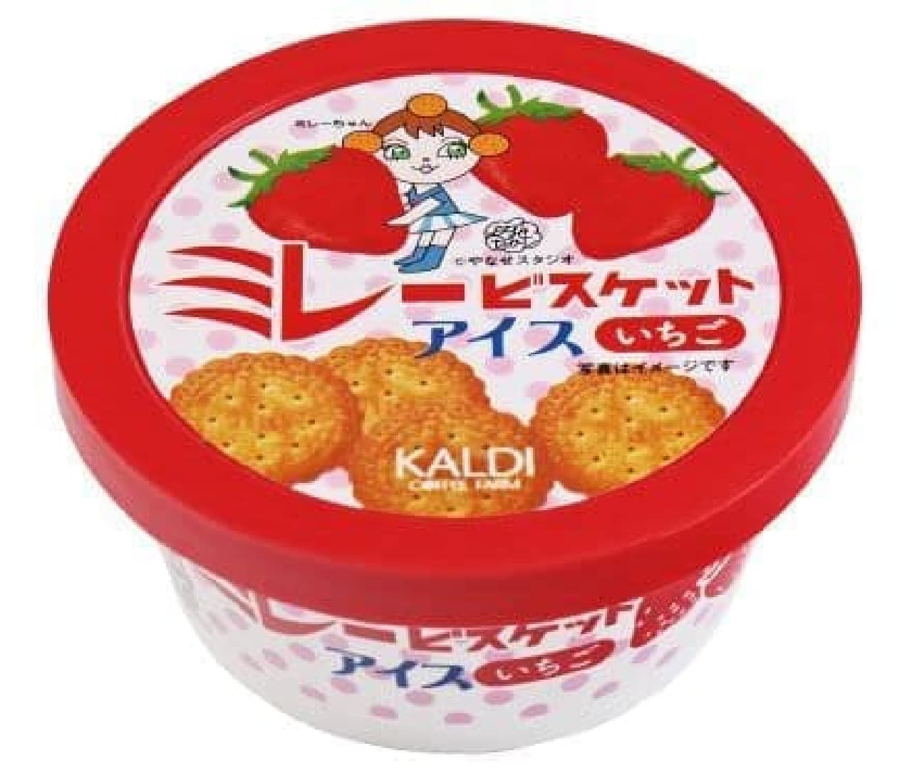 KALDI "Original Millet Biscuit Ice Cream Strawberry