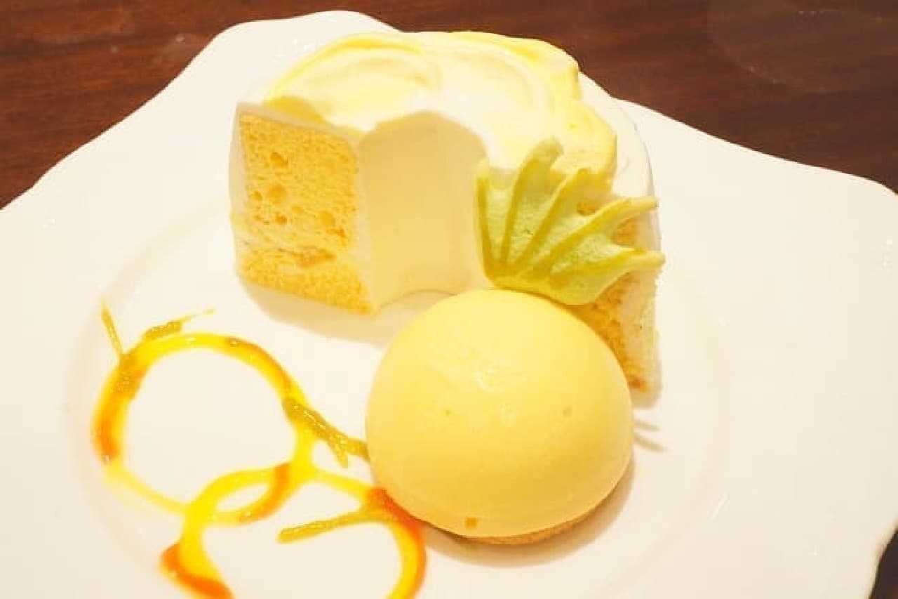 "Passion fruit and pineapple chiffon cake" from the Coffee Tea House