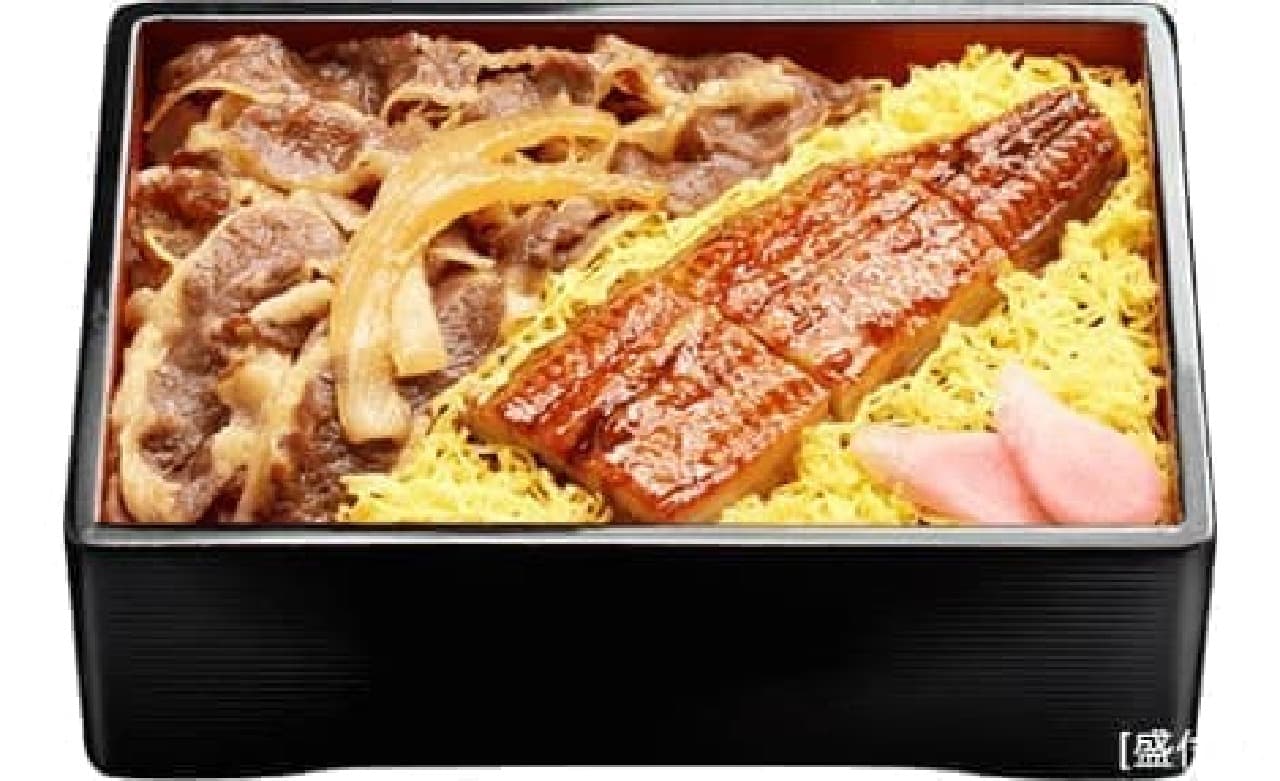 Ministop "Unagi Kabayaki and Beef Rice (using Chinese eel)"