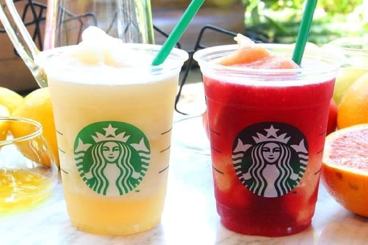 Starbucks "Teavana Frozen Tea Herbal Lemonade" "Teavana Frozen Tea Grapefruit & Tomato"