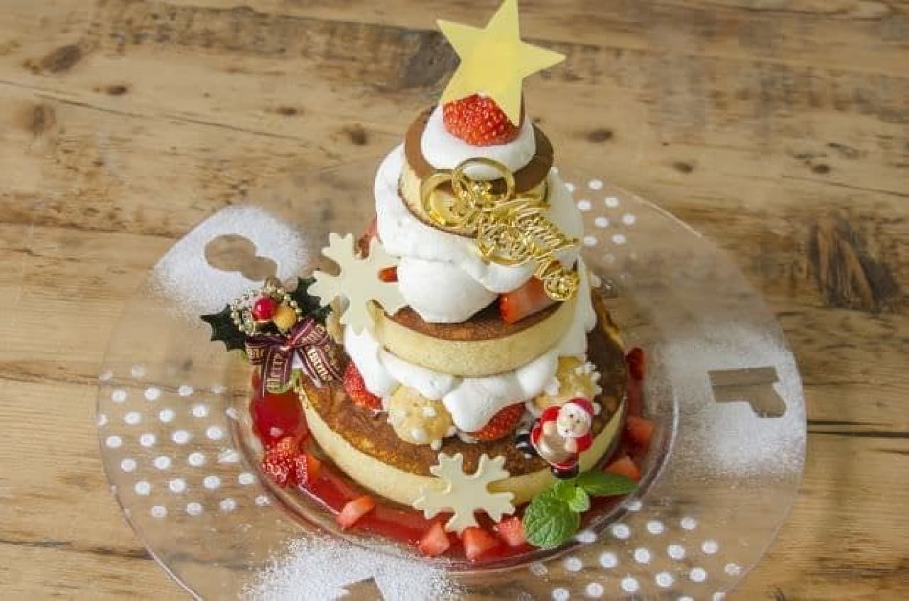 カフェ アクイーユ「X'mas Pancake（クリスマスパンケーキ）～スノーベリーツリー～」