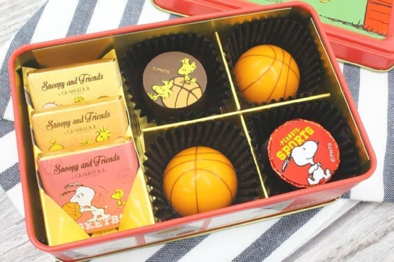 スヌーピー PEANUTS チョコレート バスケットボール缶