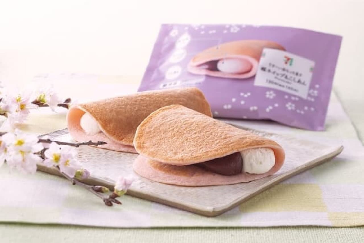 7-ELEVEN "Light Japanese Mocchi Roll Sakura Whipped Cream & Red Bean Paste"