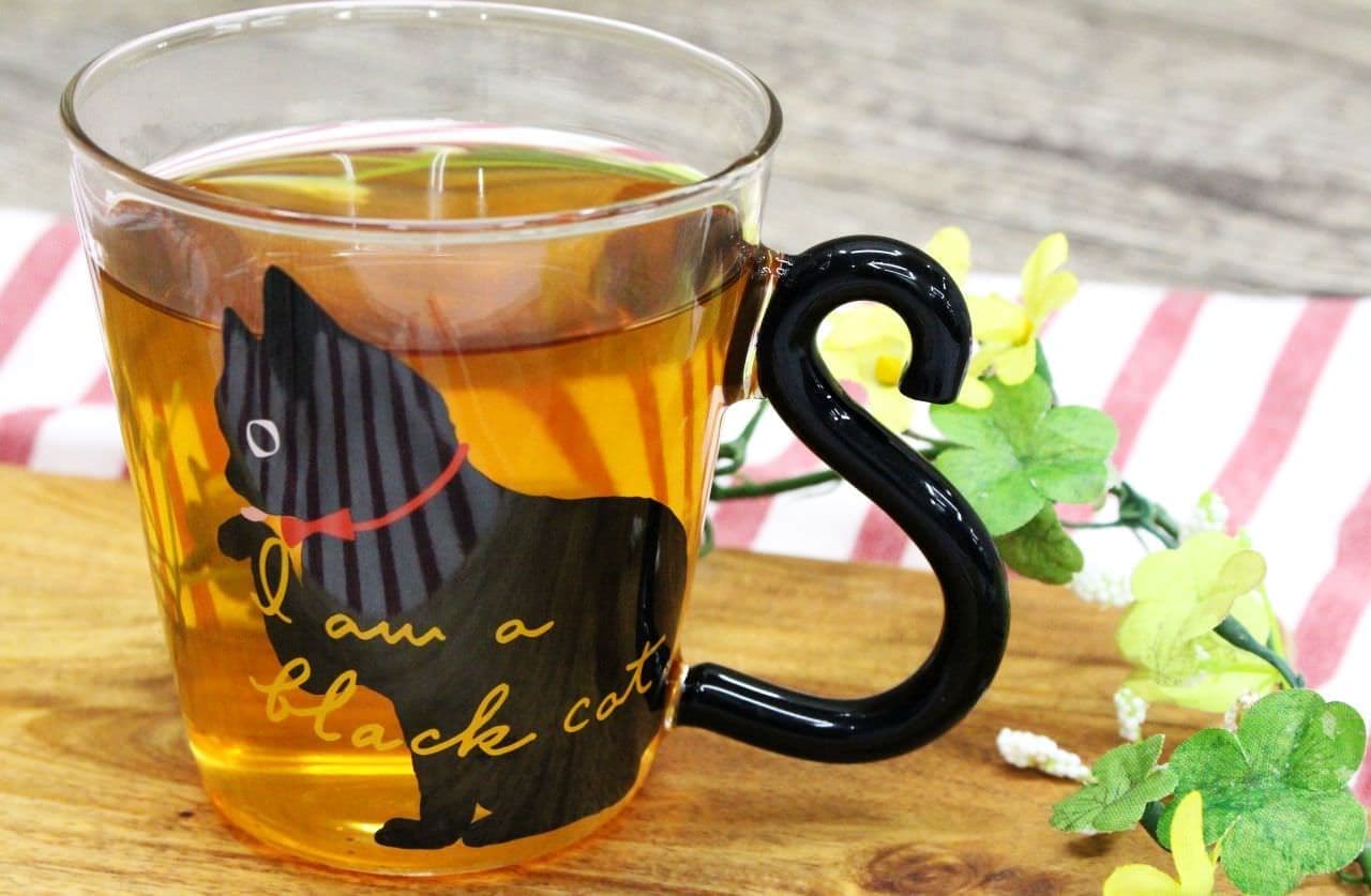 NITORI "Heat-resistant glass mug black cat / calico cat"