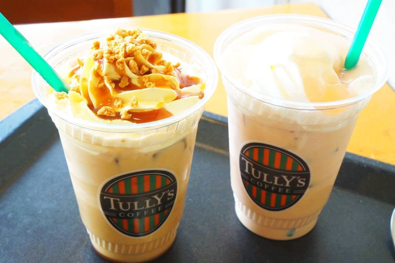 Tully's Coffee "Banana Caramel Crunch Latte" and "& TEA Peach Confiture Royal Milk Tea"