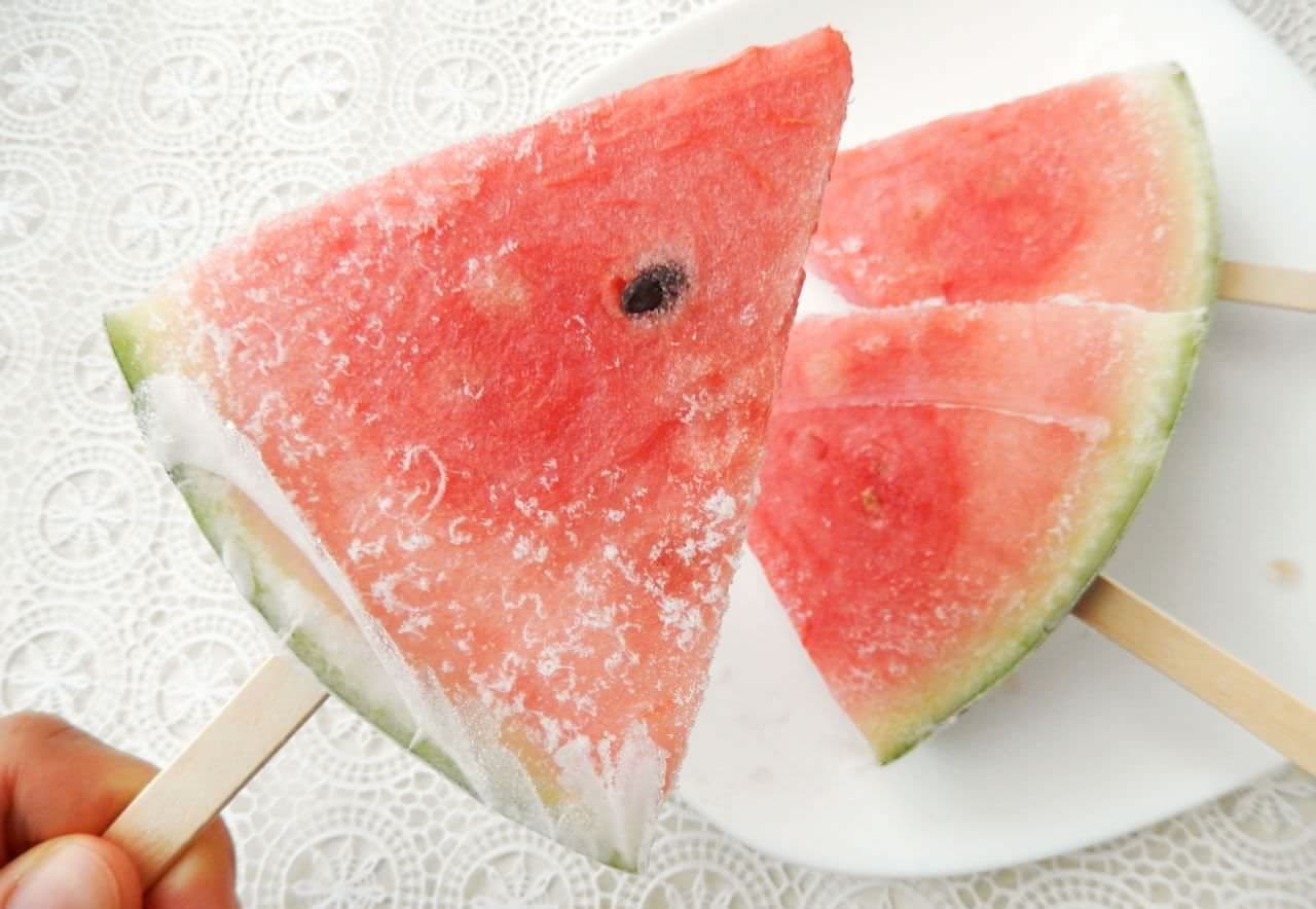 I tried to make a "watermelon" by freezing a real watermelon