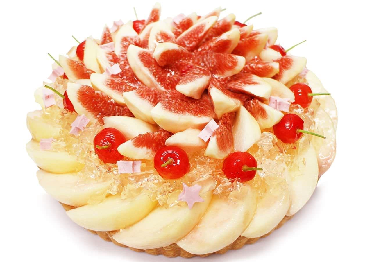 Cafe Comsa "Orihime-Peach, Fig and Sato Nishiki Cake- [Base: Cream Cheese]"