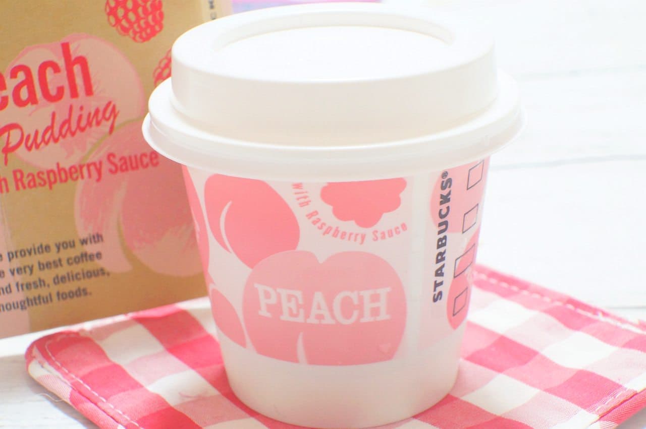 Starbucks "Peach Pudding with Raspberry Sauce"