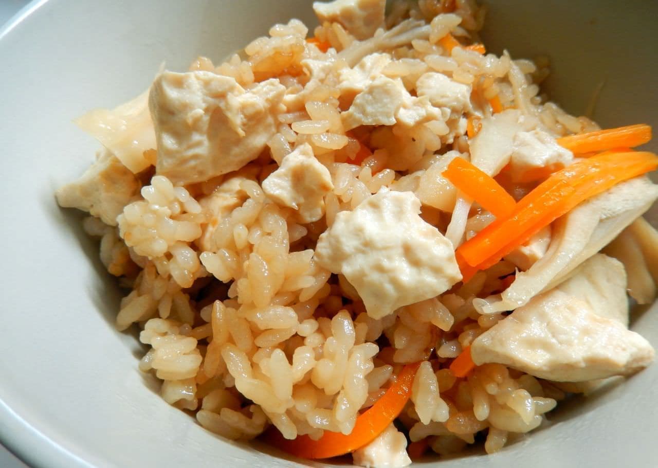 Rice cooked with tofu