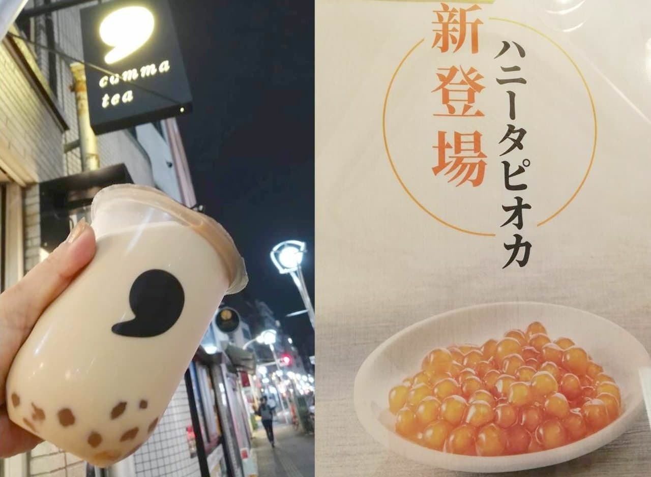 New menu "Honey Tapioca" at Comma tea Takadanobaba store
