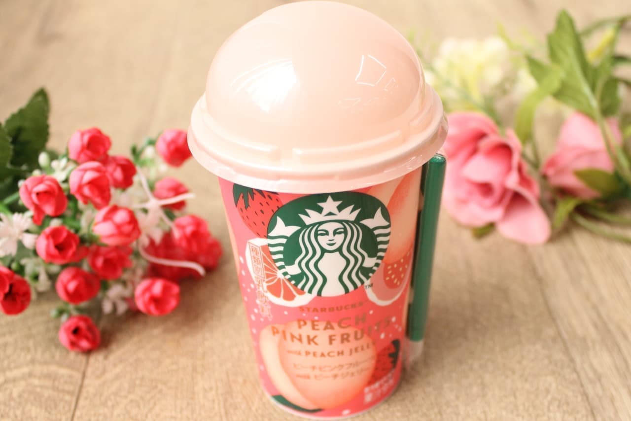 Starbucks chilled cup "Peach Pink Fruit with Peach Jerry"