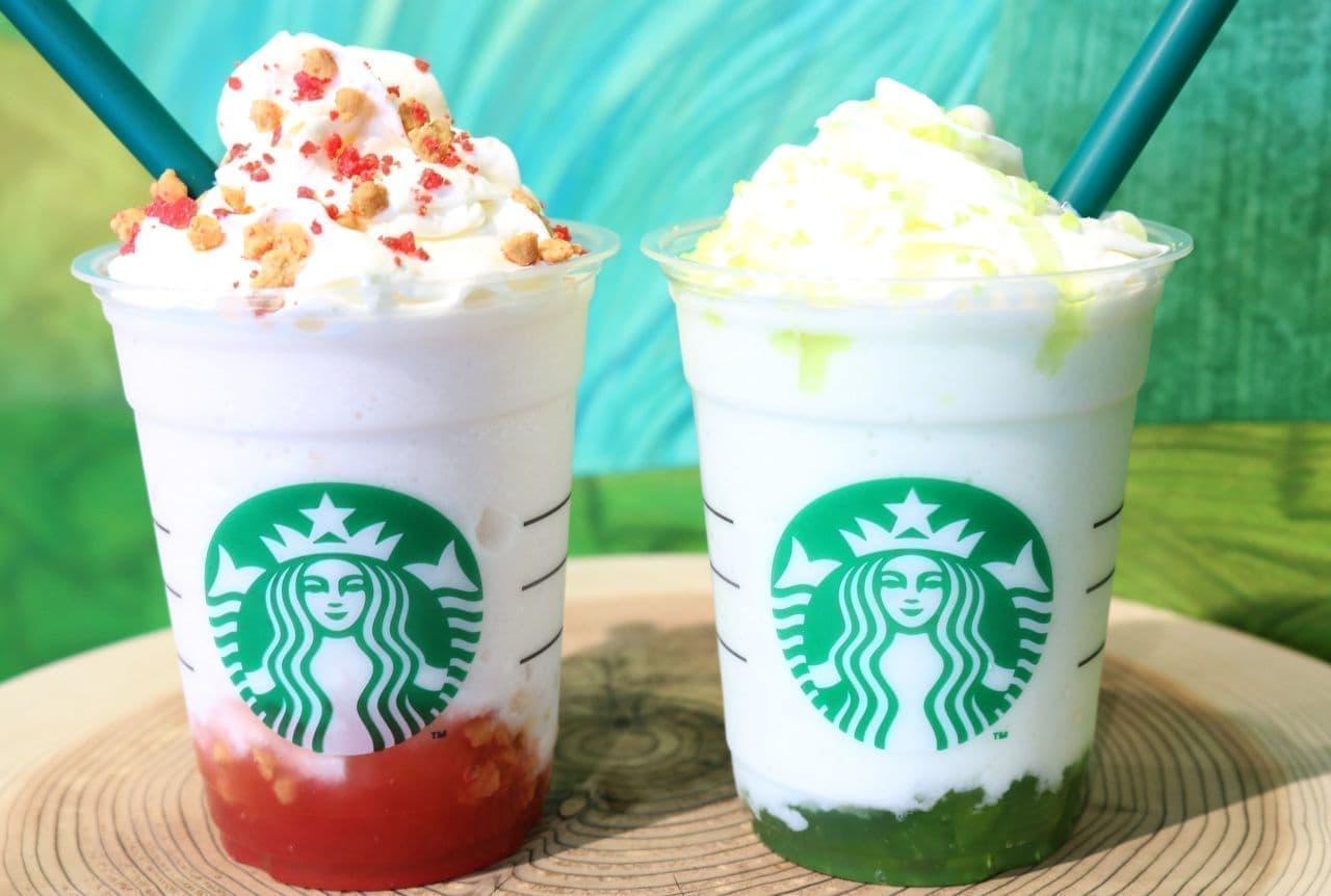 New Starbucks Frappuccino "Green Apple Jelly Frappuccino" and "Baked Apple Pink Frappuccino"